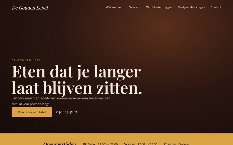 Voorbeeld van het ontwerp Bistro