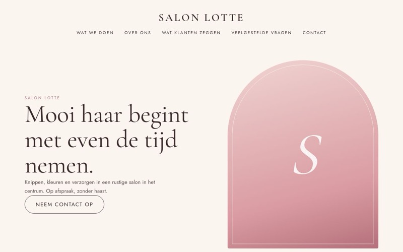Voorbeeld van het ontwerp Salon